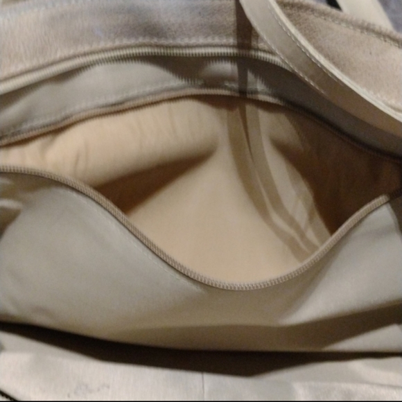 Longchamp beige all leather shoulder tote baggorgeous vintage longchamp bag tex - Picture 5 of 9